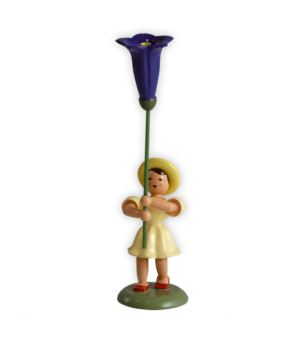 Blumenkind mit Enzian, farbig