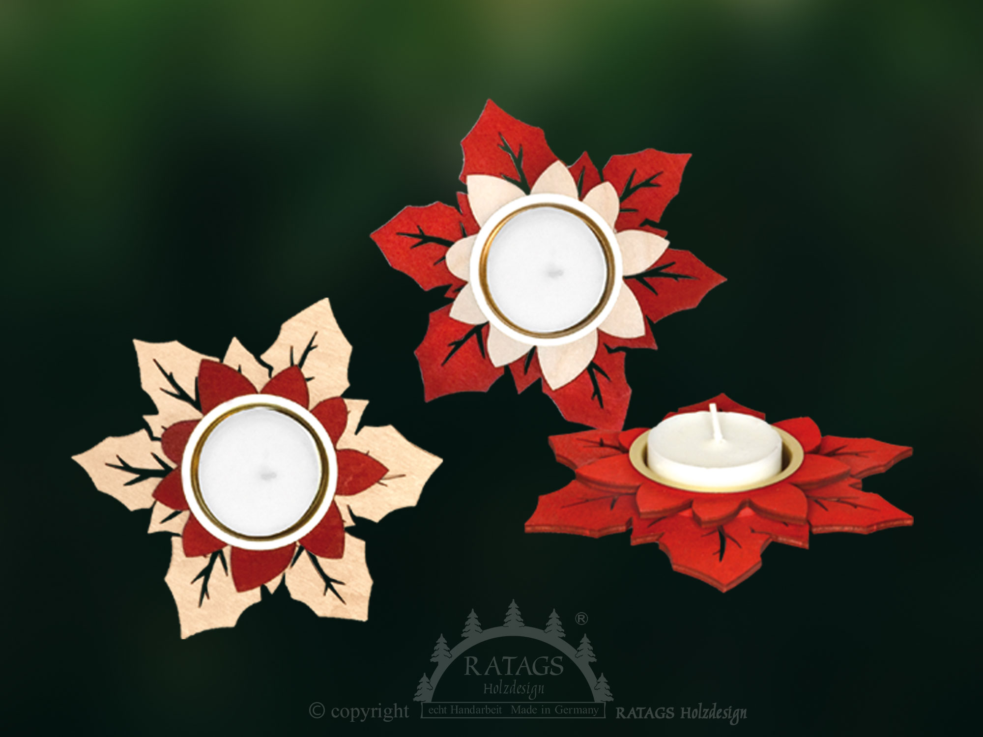 Tealight holder Christmas star set of 3