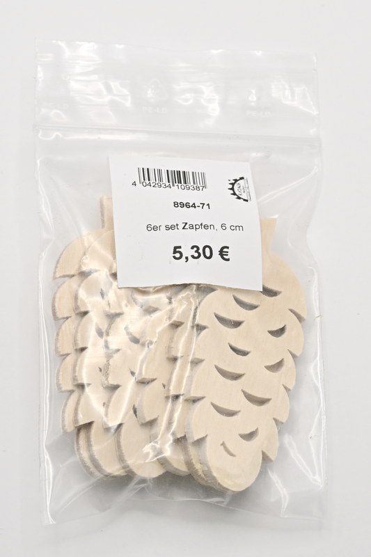 6er set Zapfen, 6 cm