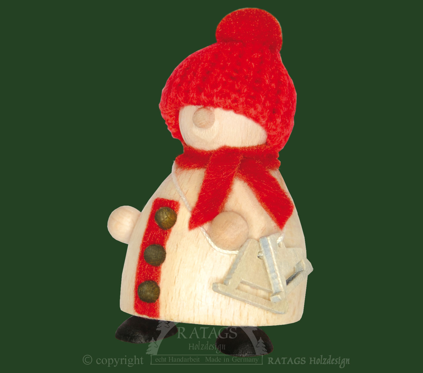 Snow-Molli, boys' line, with ice skates, red knitted hat