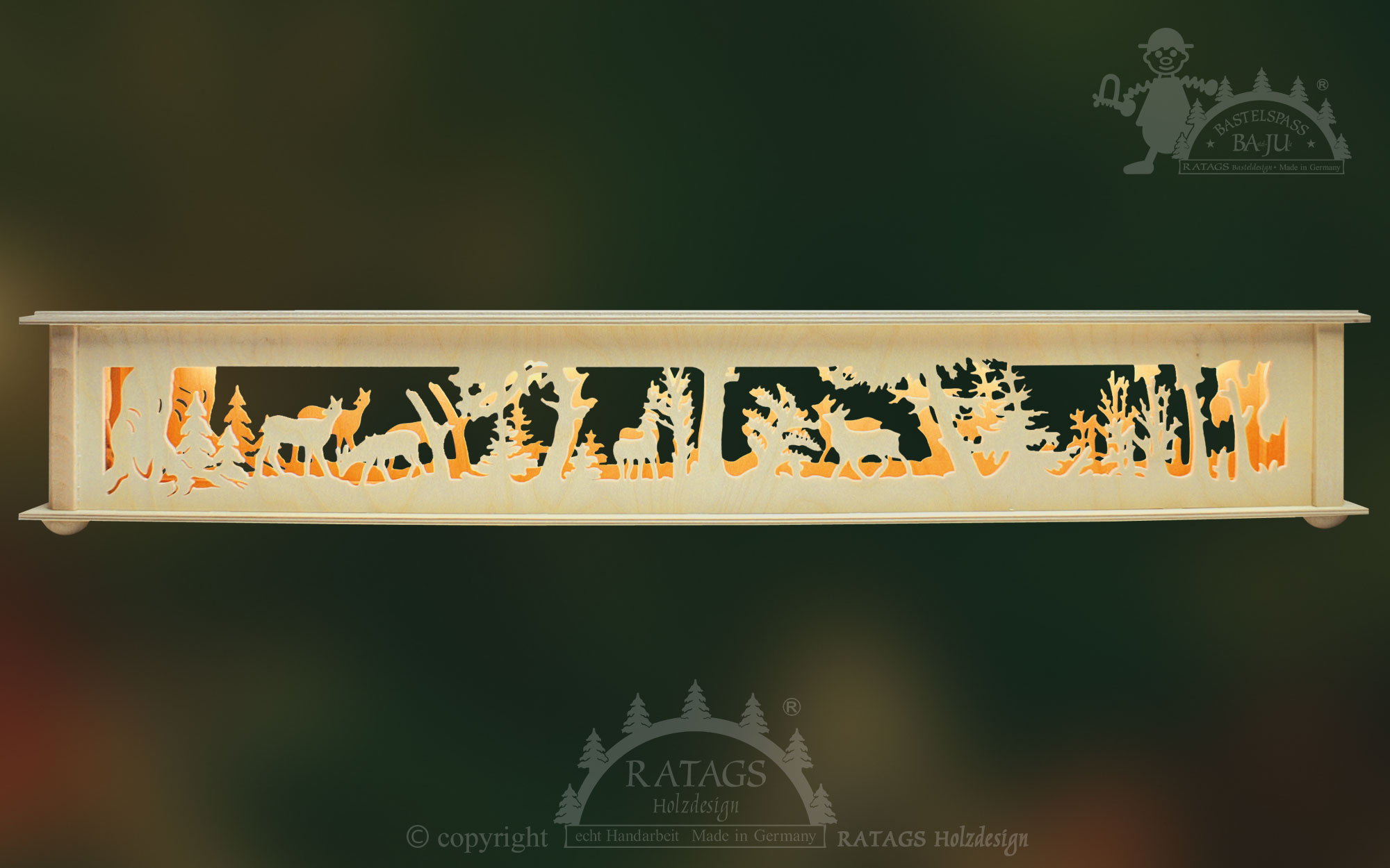 Raumleuchte zum Basteln, groß, Tiere im Wald