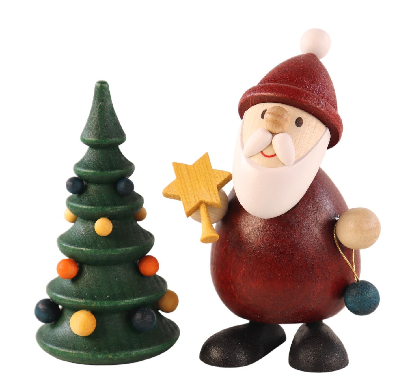Father Christmas + Christmas tree, coloured 9.3 cm/8 cm
