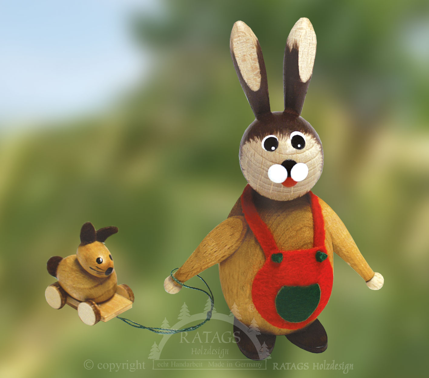 Knuffi rabbit with apron, toy