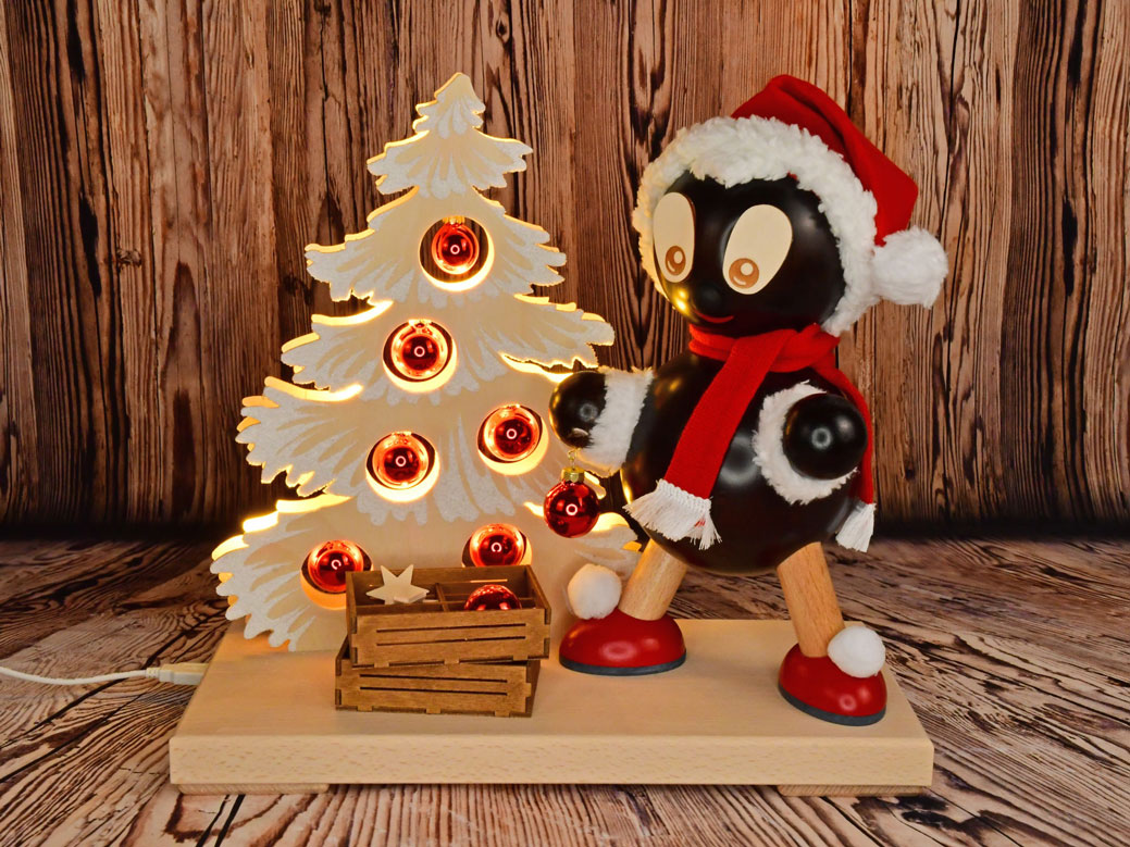 Pitti Weihnachtslicht, groß, Tanne mit Raureif, rote Kugeln/100907 Pitti Weihnachtslicht, groß, Tanne mit Raureif, rote Kugeln/100907