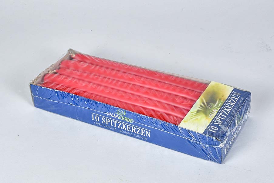 Pointed candles, 10 pieces, red Villa Verde