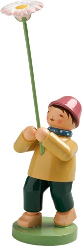 Junge mit Gänseblümchen