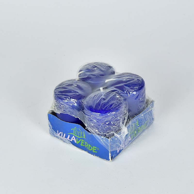 4-pack of pillar candles 80-50, blue Villa Verde