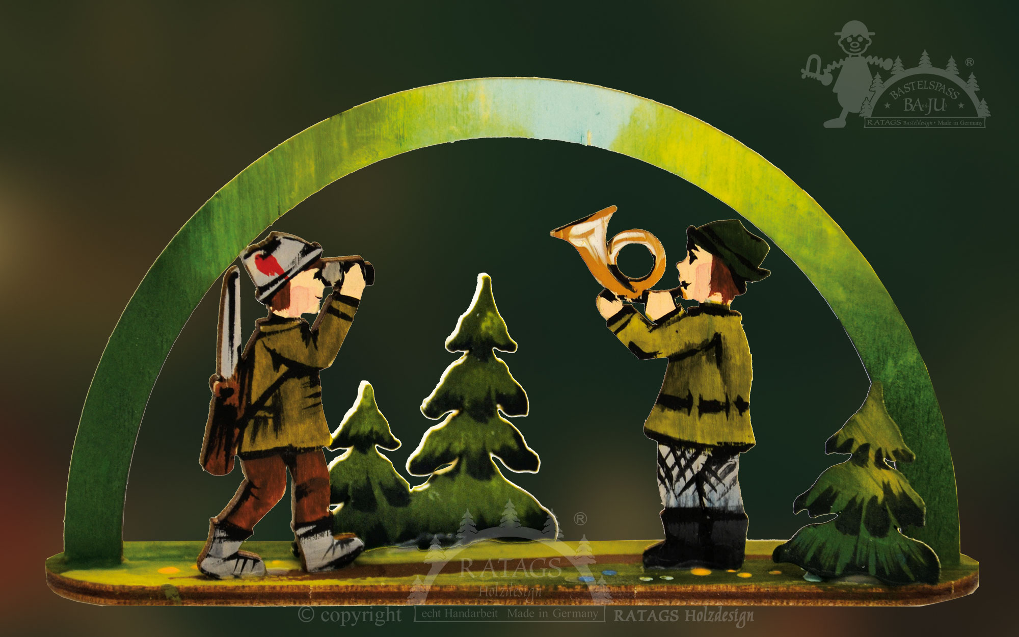 Mini candle arch for crafting Hunter with dog