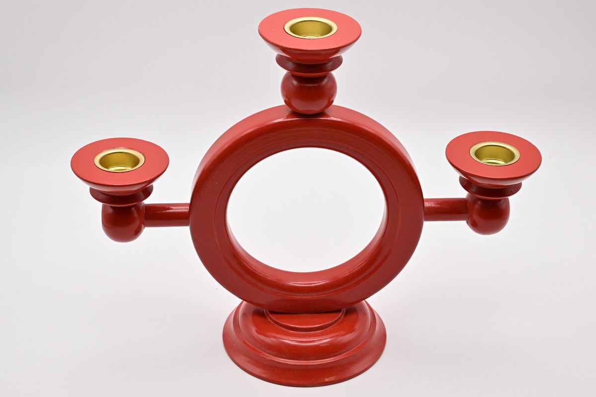 Verjaardagsringkandelaar, rood