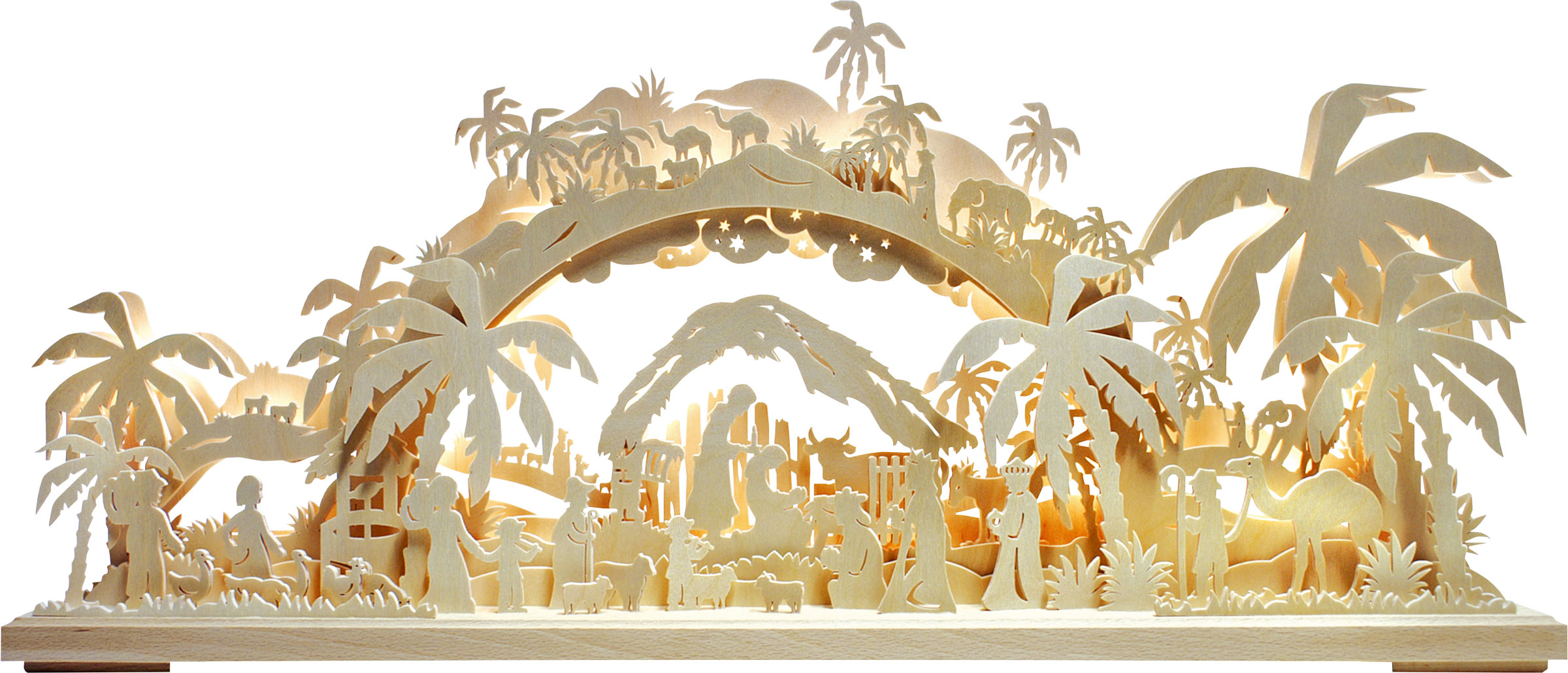 3D-Schwibbogen groß, Morgenland, gesägte Figuren