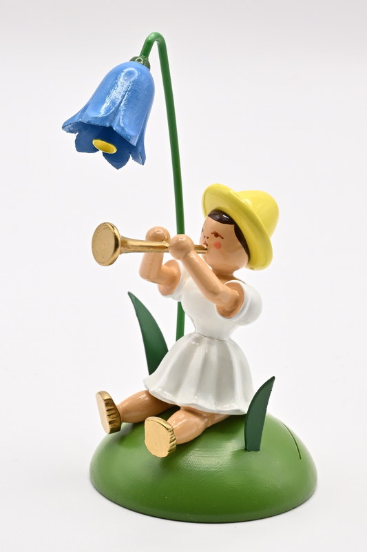 Glockenblume, Flöte Blumenkind sitzend