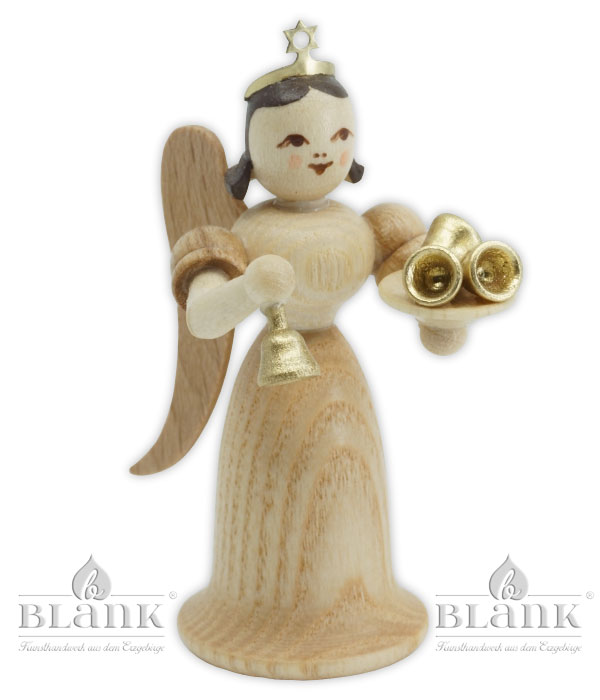 Long-skirted angel, natural, with bells