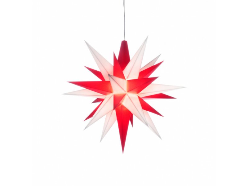 Herrnhut star, A1e, white/red, approx. 13 cm, made of plastic