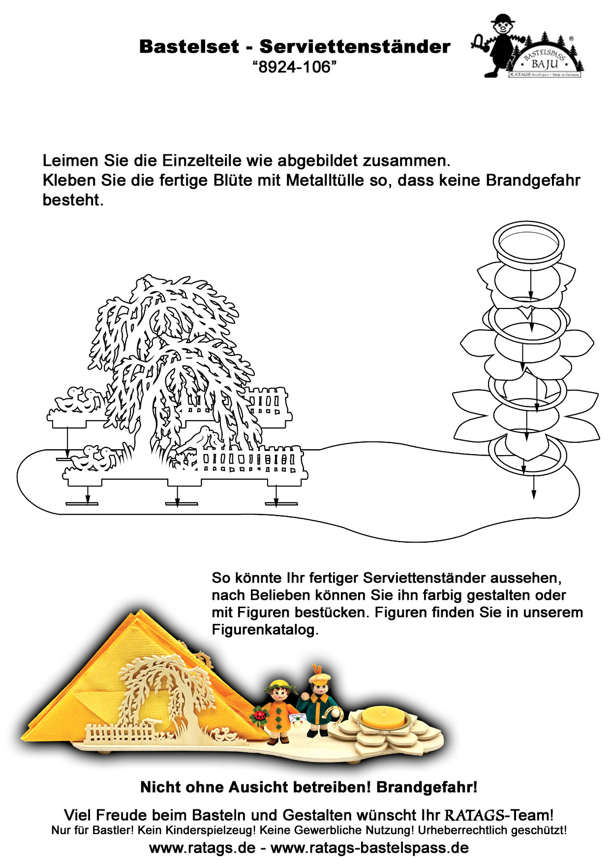 Serviettenständer mit Teelichthalter, zum Basteln