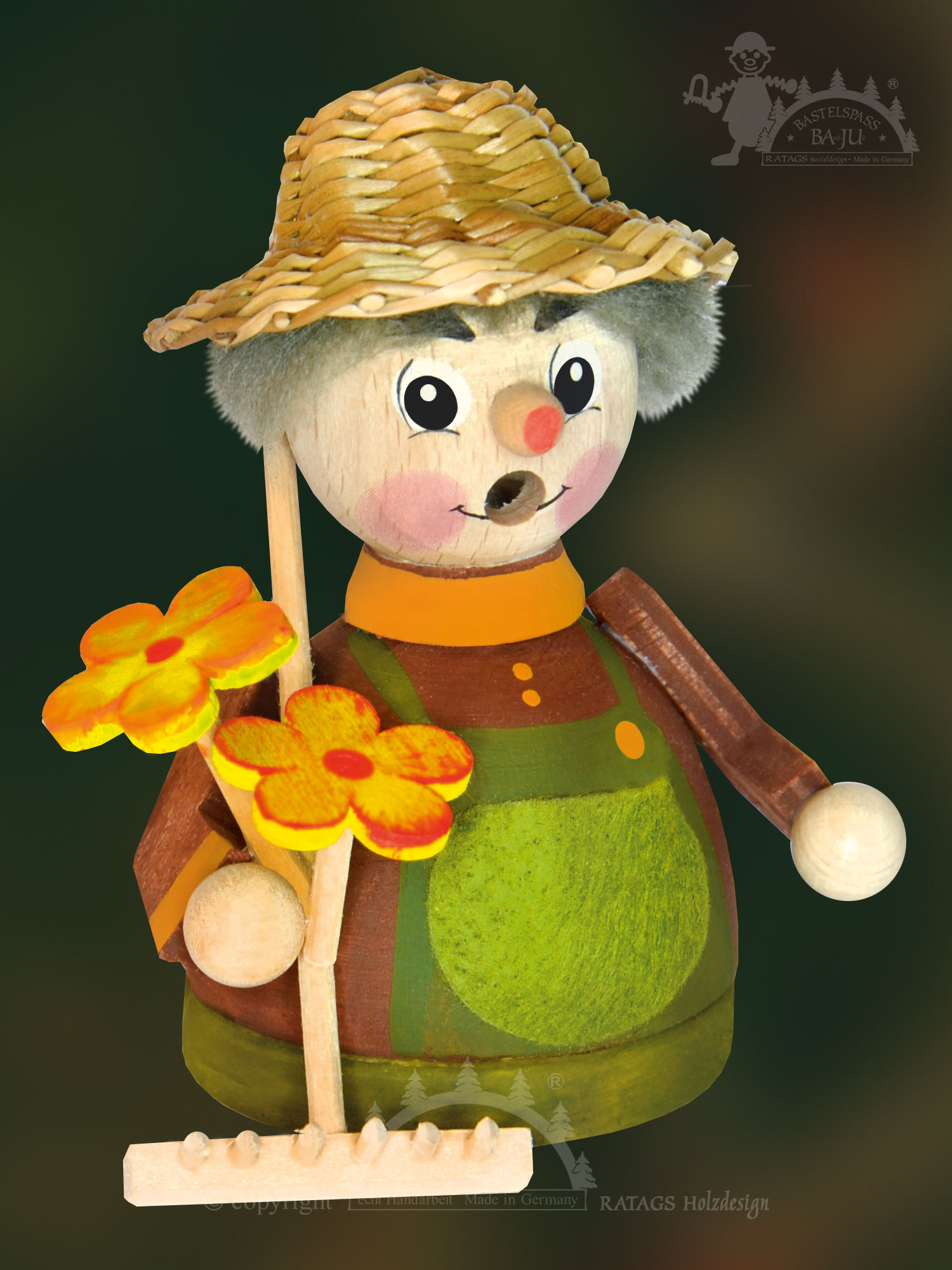 Räuchermännchen zum Basteln, Moppel, Gärtner Räuchermännchen zum Basteln, Moppel, Gärtner