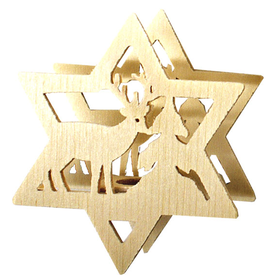 Hirsch with fir tree clip-on star