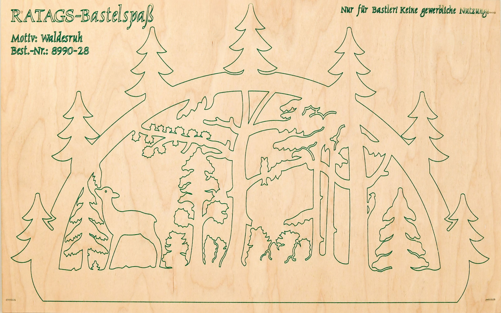 2 motif plywood panels, self-sawing Schwibbogen, small, Waldesruh