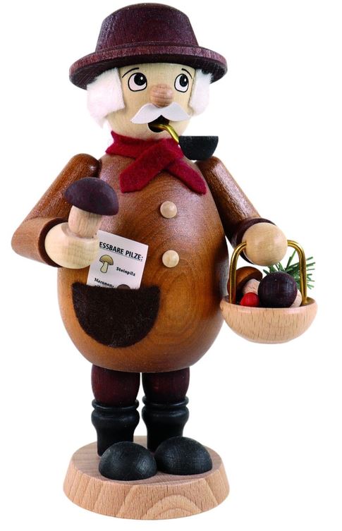 Räuchermann "Pilzsammler"  farbig, Höhe ca. 15,5 cm