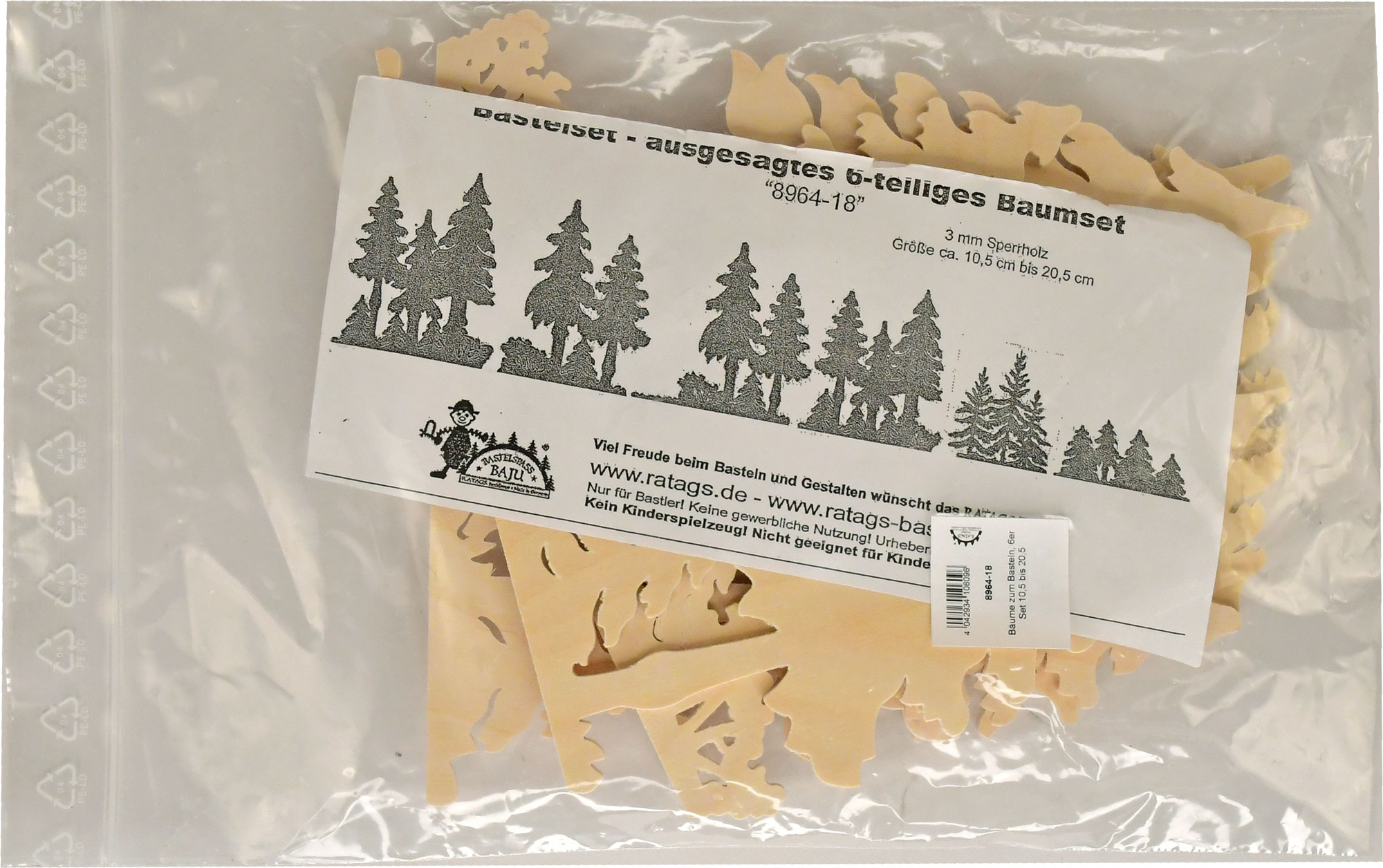 Trees for crafting, set of 6 10.5 to 20.5