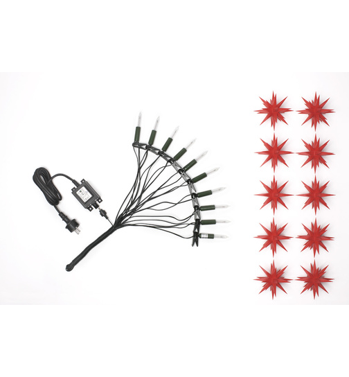 Herrnhut star chain with LED, A1s red, for indoor and outdoor use