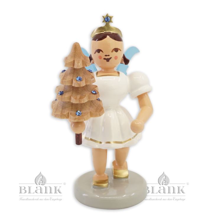 Kurzrockengel mit Bäumchen Preciosa-Kristallen, farbig