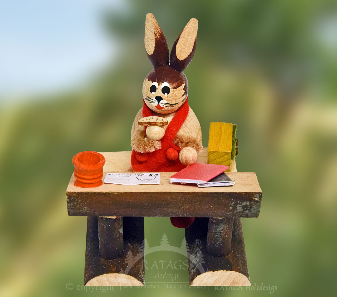 Easter bunny school, bunny child with lunch box