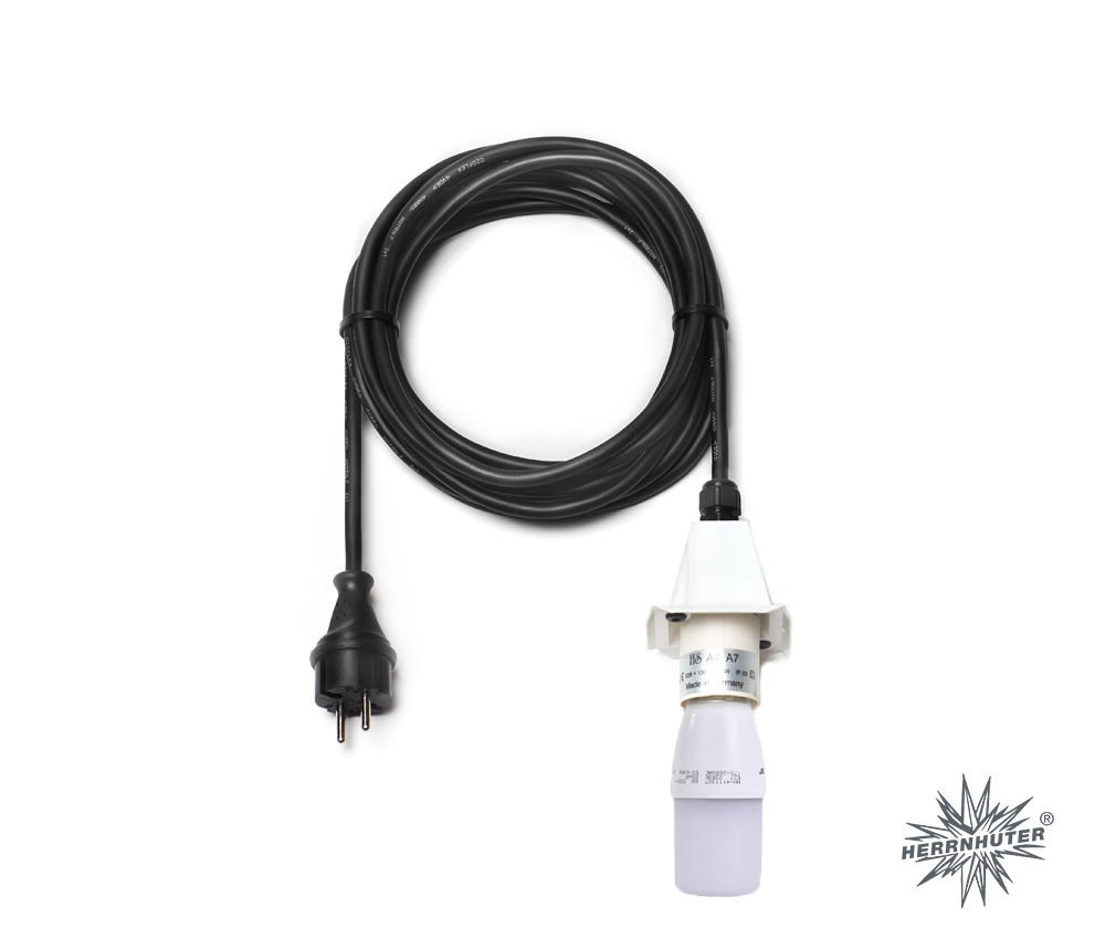 Kabel E27, 5m schwarz,LED A4/A7, weiß