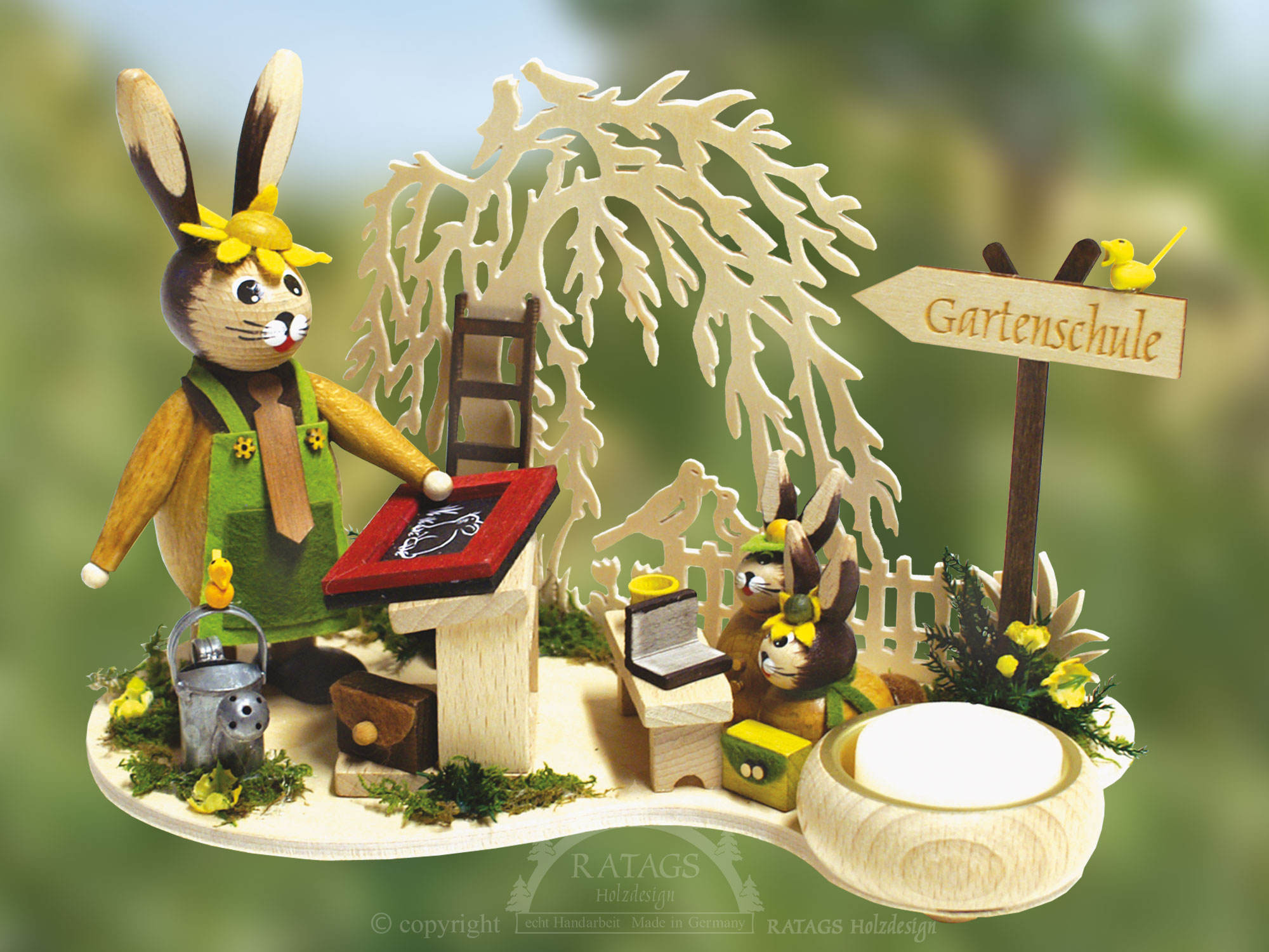 Rabbit garden school, table decoration with 1 tea light