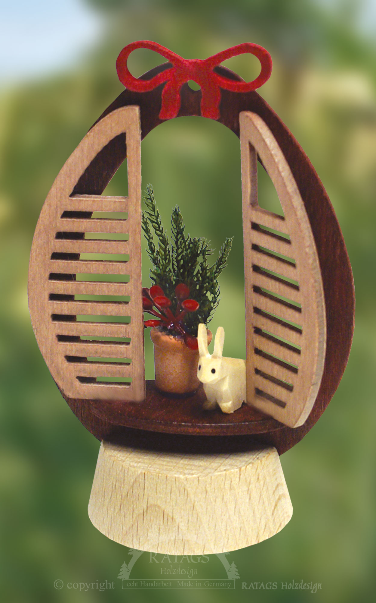 Sockelring, Häschen mit Pflanze