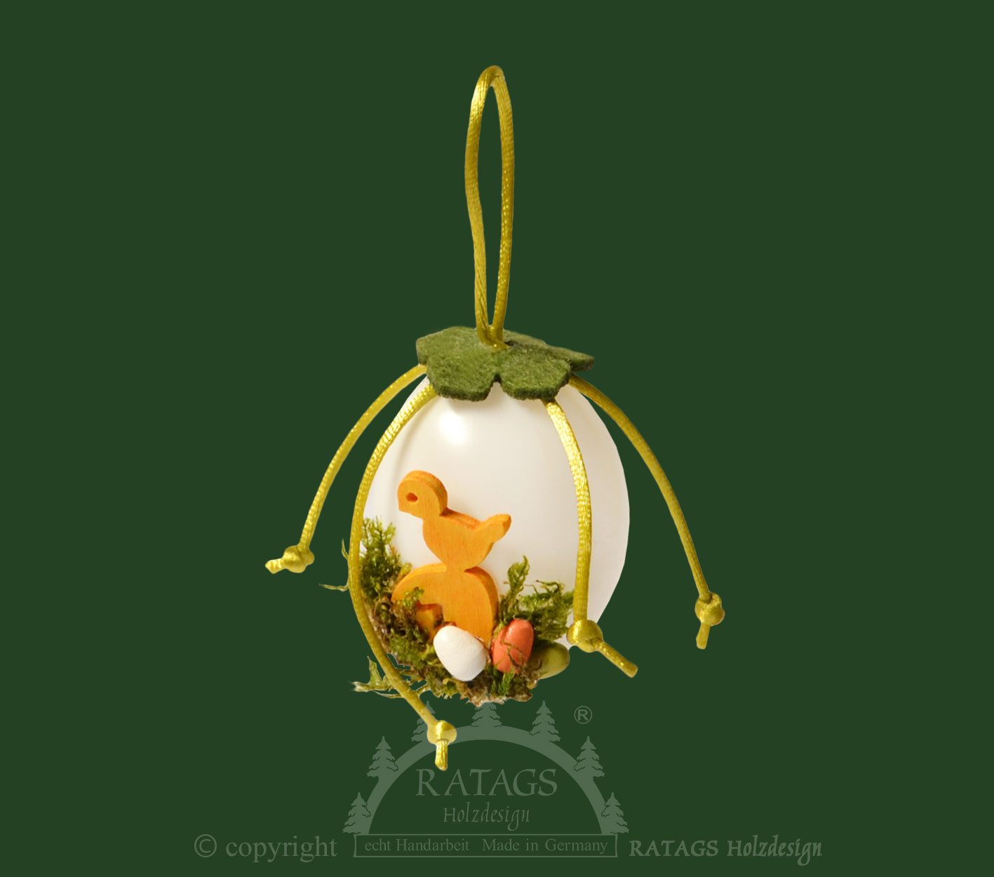 Baumbehang Oster-Deko-Ei aus Kunststoff, mit Zubehör