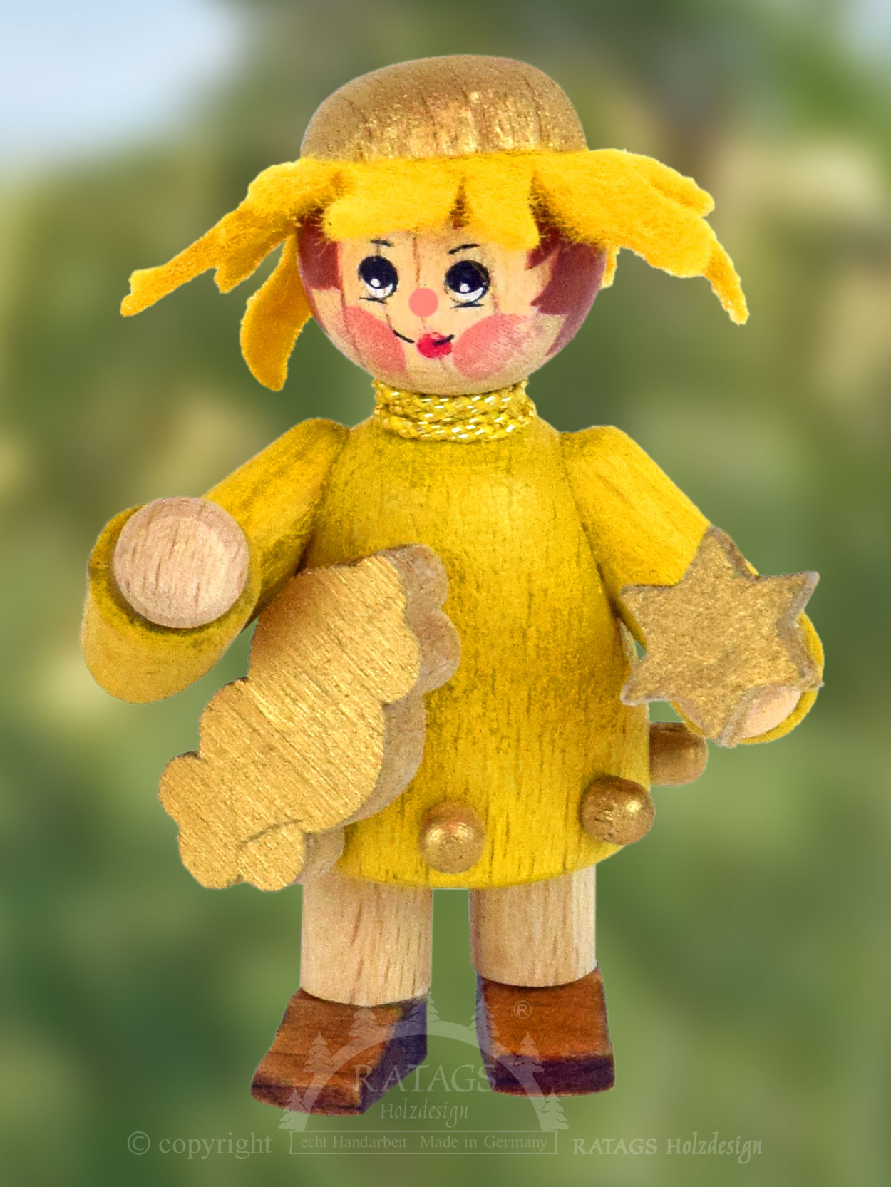 Figurine, enfant céleste, soleil