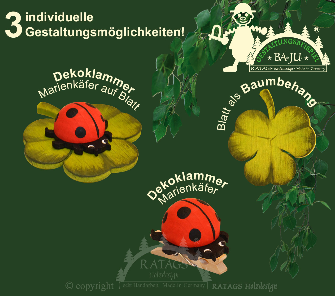 Ladybirds for crafting, medium