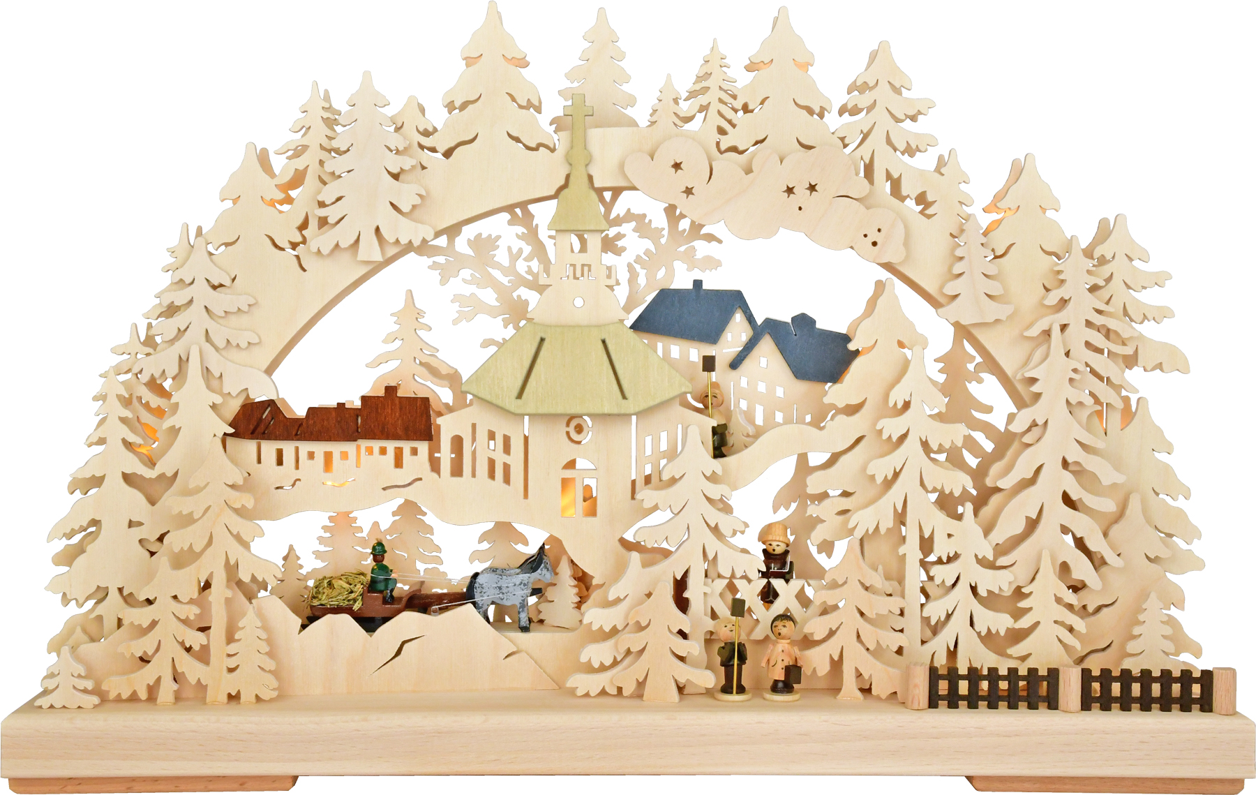 3D-ljusbåge, liten, jul i Erzgebirge