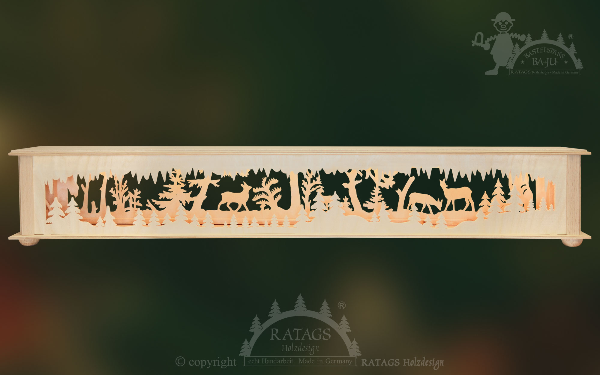 Raumleuchte zum Basteln, groß, Wald & Rehe Raumleuchte zum Basteln, groß, Wald & Rehe