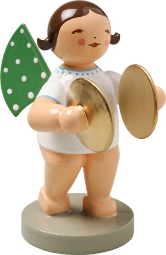 Engel mit Becken braunes Haar