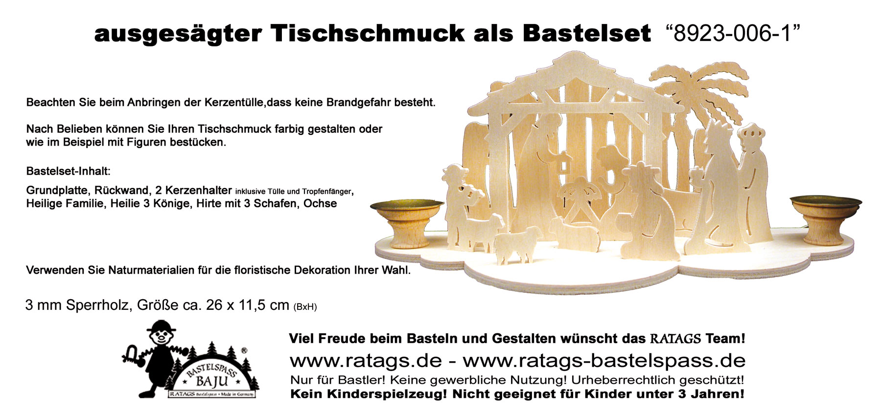 Tischschmuck zum Basteln, Geburt, Variante 2