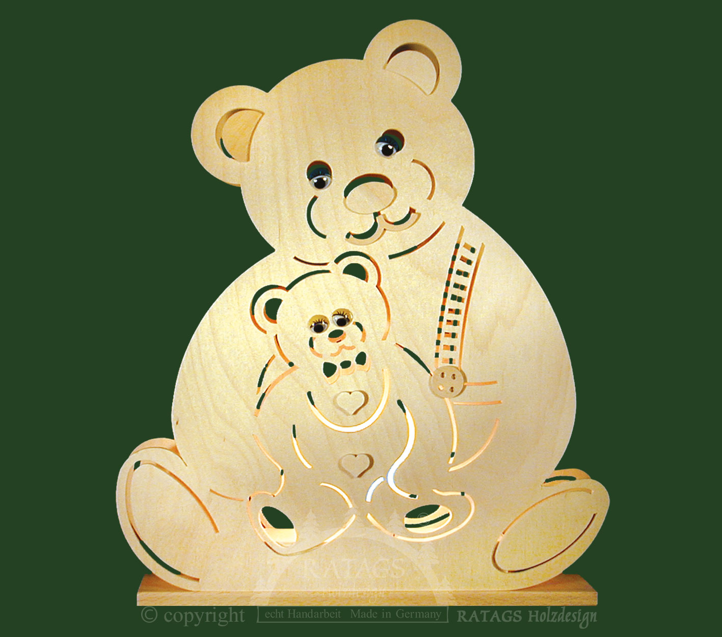 Teddybär, beleuchtet, natur Teddybär, beleuchtet, natur