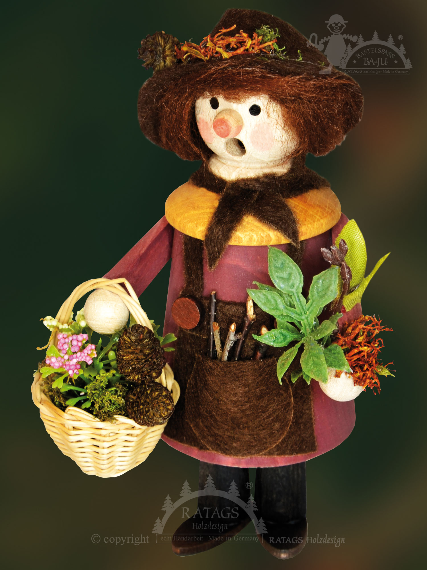 Räuchermännchen zum Basteln, Waldfrau