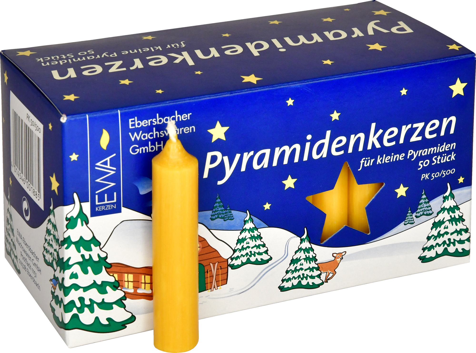 Pyramidenkerzen, 50 Stück, gelb Pyramidenkerzen, 50 Stück, gelb