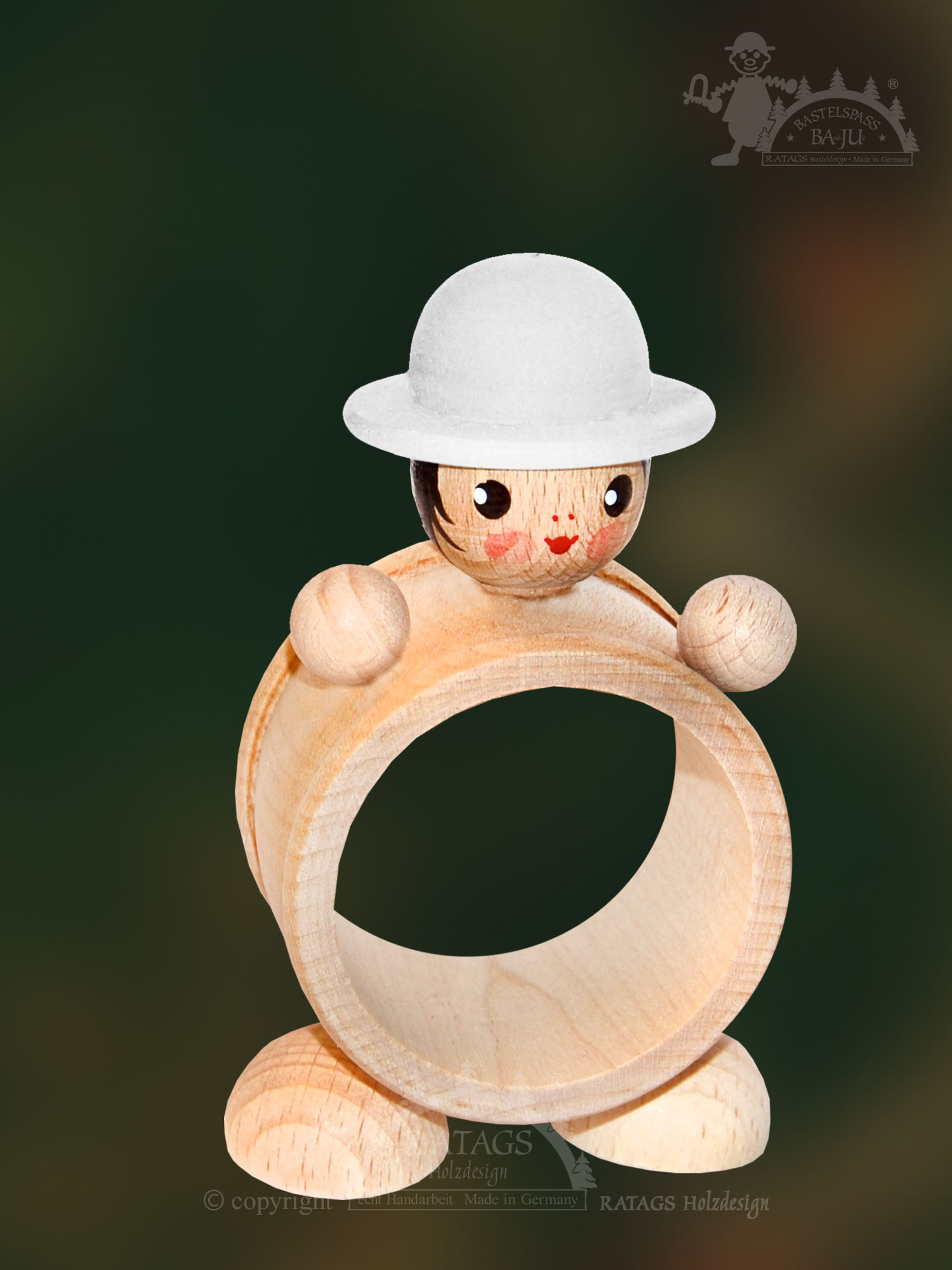 Crafting fun Napkin ring, girl, hat