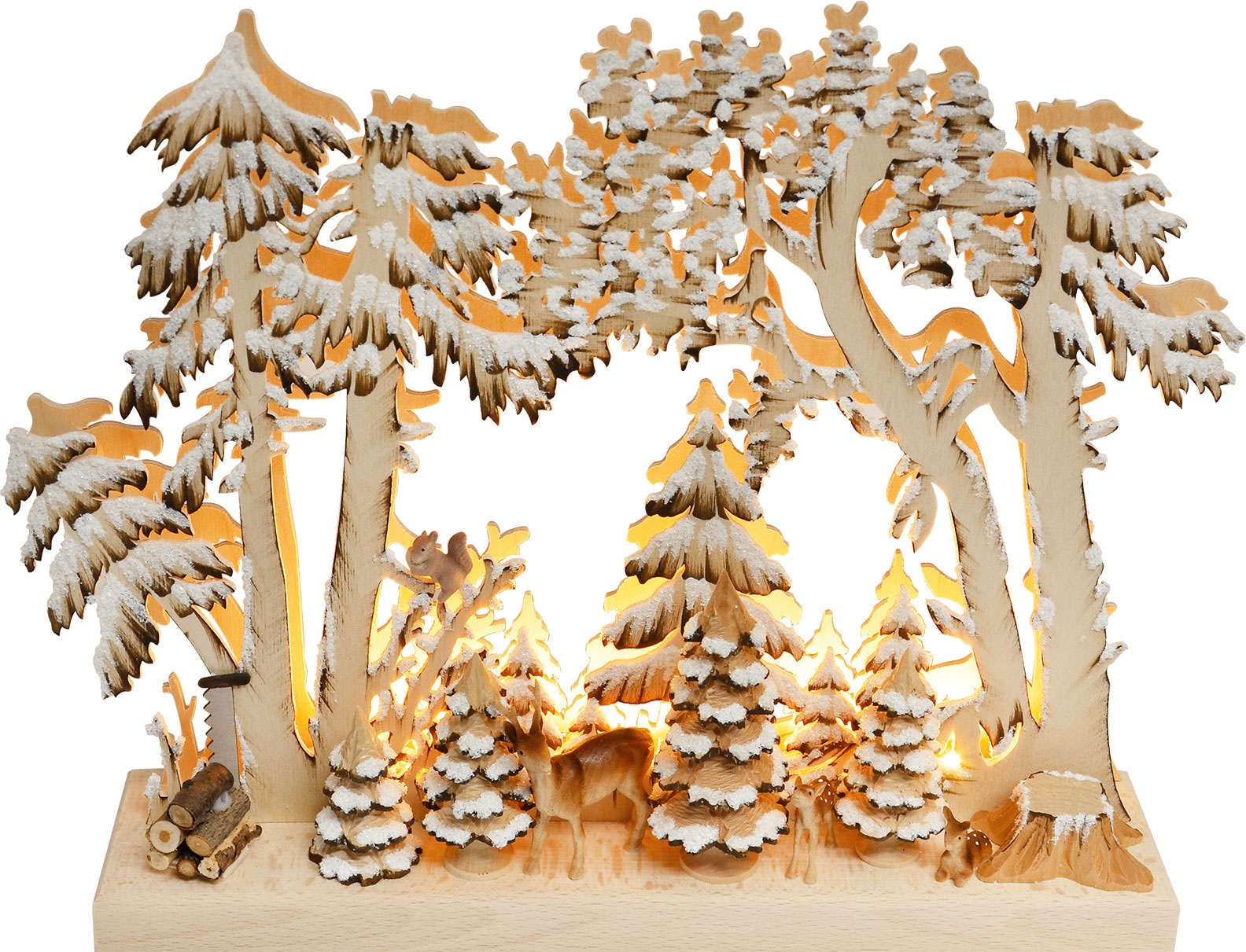 LED candle arch, In the forest, hand-painted brown, hoarfrost