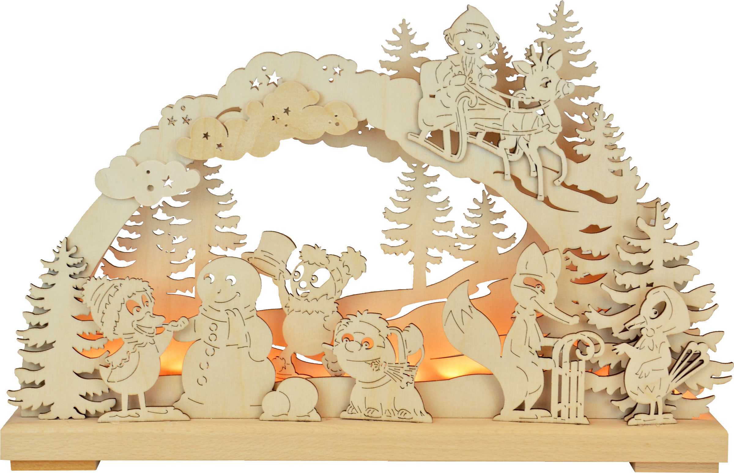 Small 3D LED candle arch, Pitti and his friends