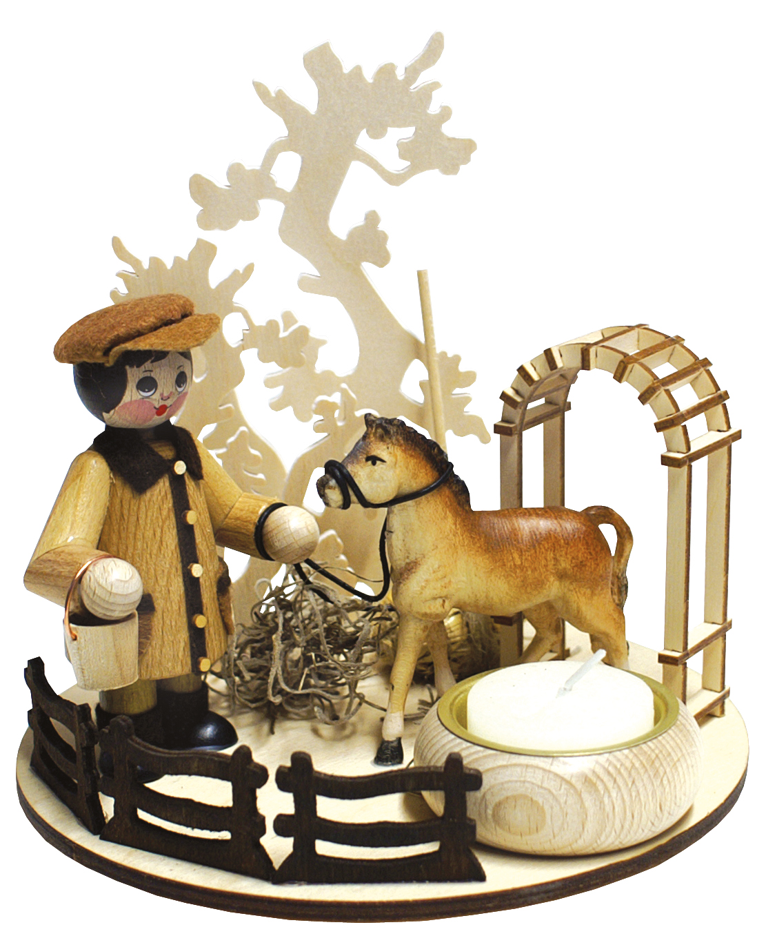 Light plate, child with horse