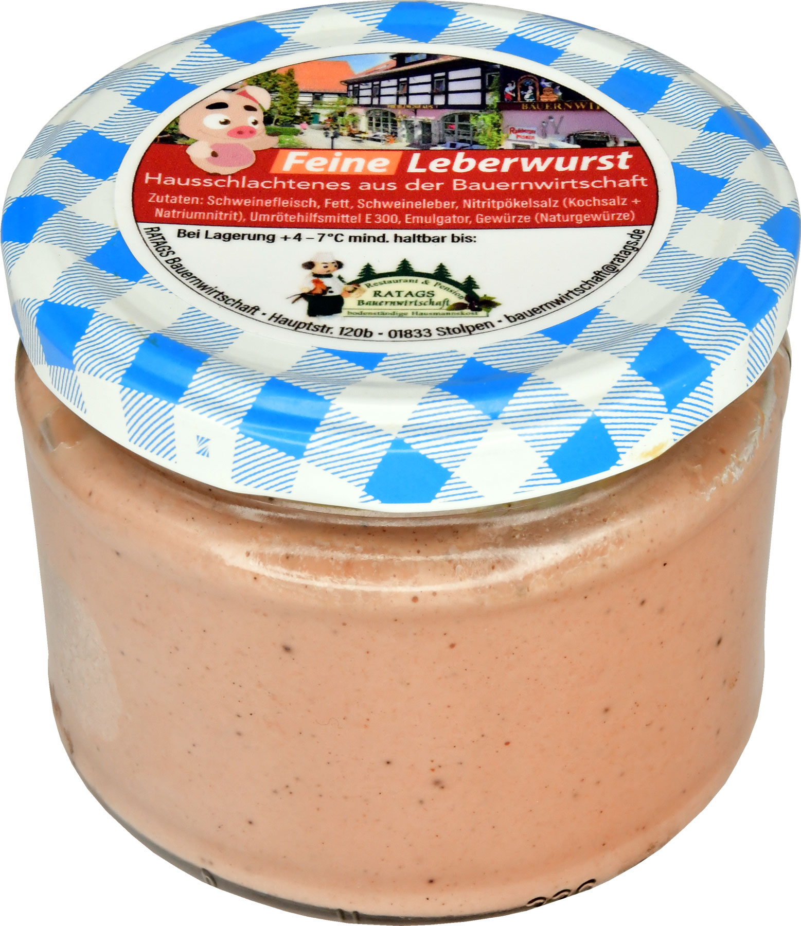 Fine liver sausage in a jar, made from pork / 260g, sausage jar