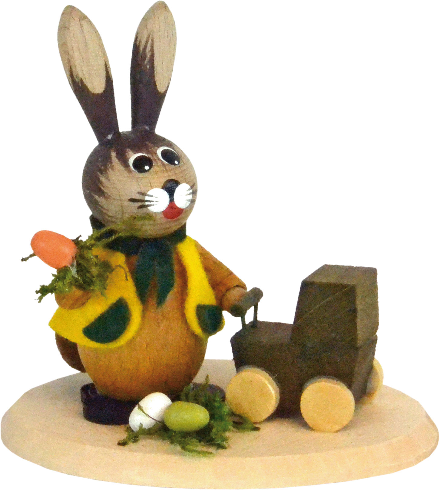 Rabbit meadow, doll's pram, Easter eggs