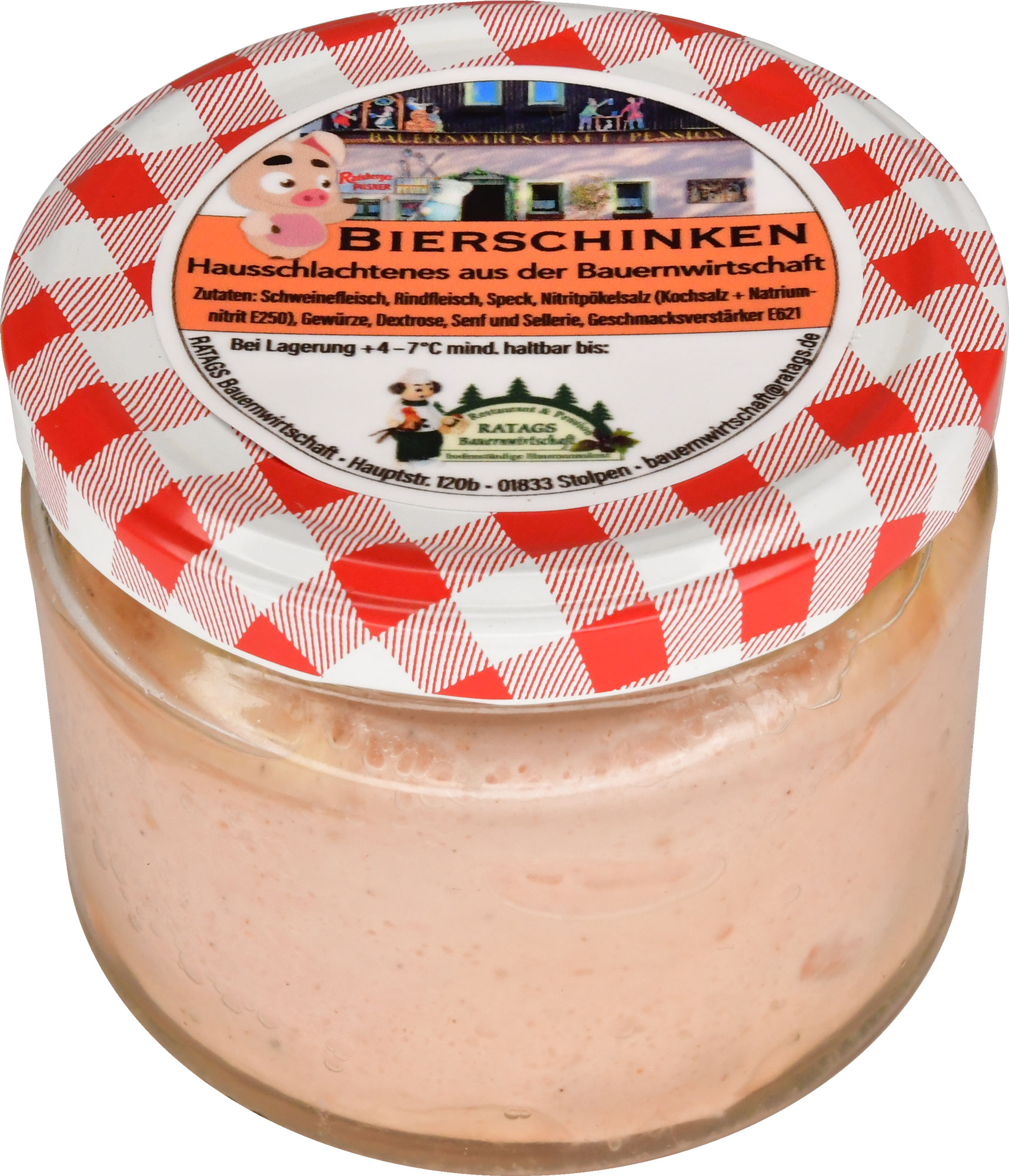 Bierschinken im Glas vom Schwein / 260g Wurstglas