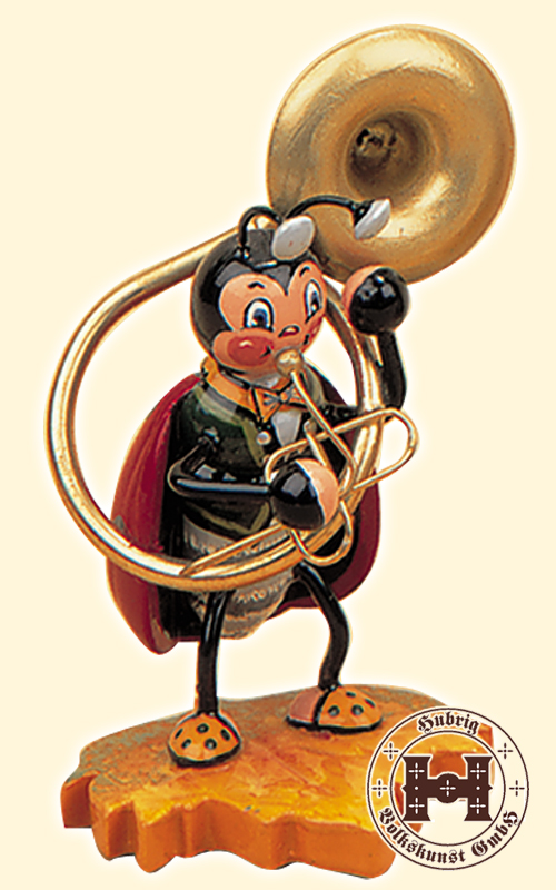 Figur, Marienkäfer mit Sousaphon ca. 8cm