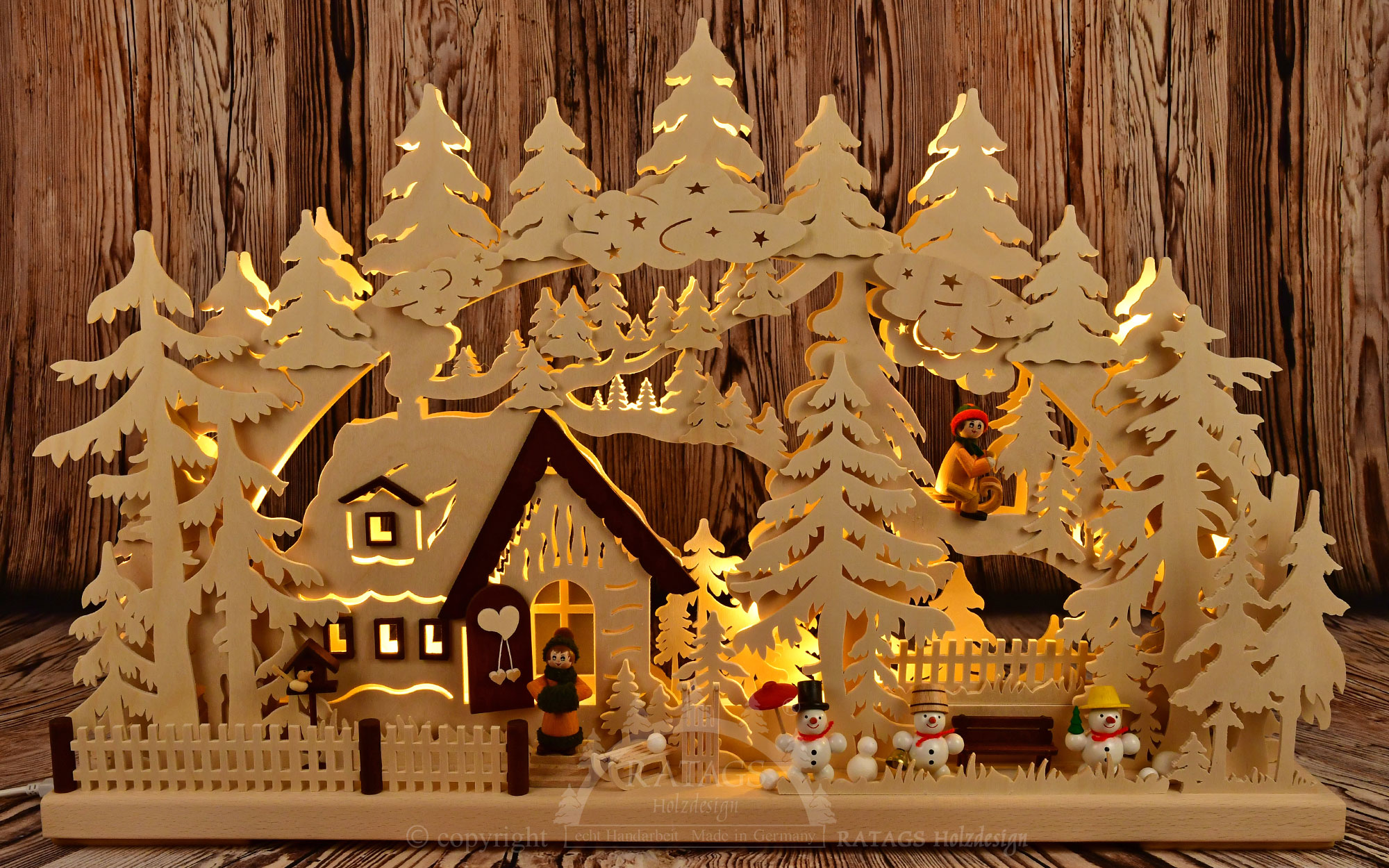 3D-Schwibbogen mittelgroß, Winterlandschaft