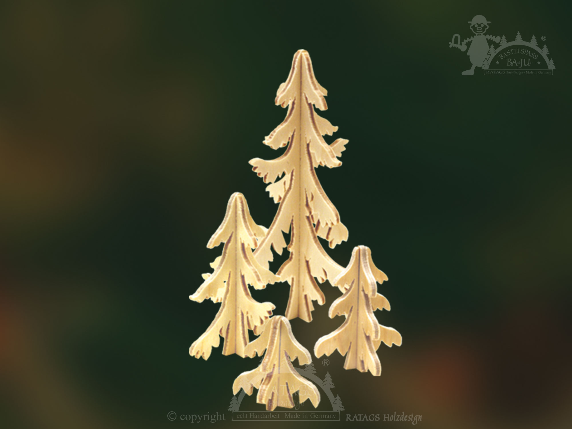 Plug-in trees for crafting, set of 4