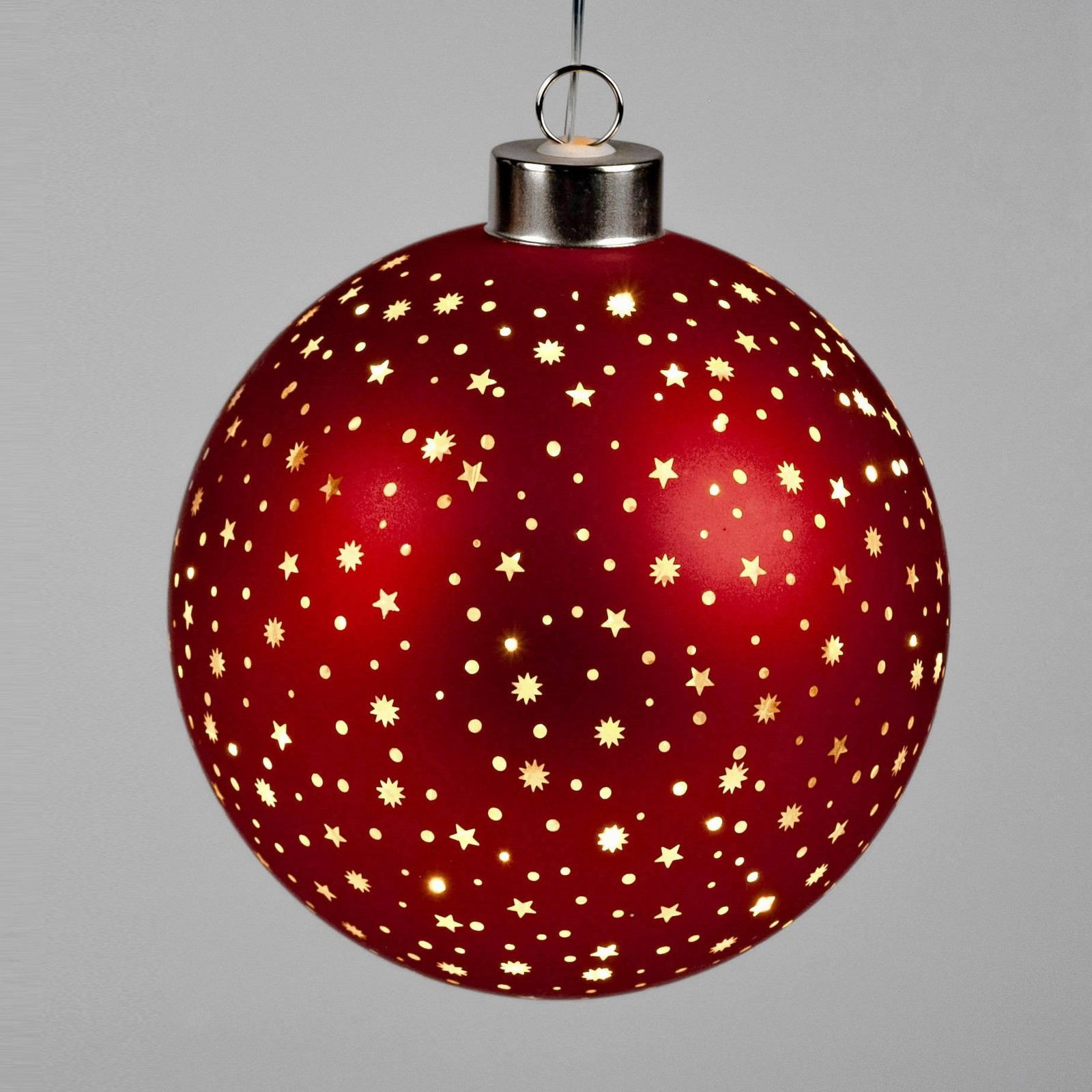 Häng. Kugel 15cm Sterne-Rot